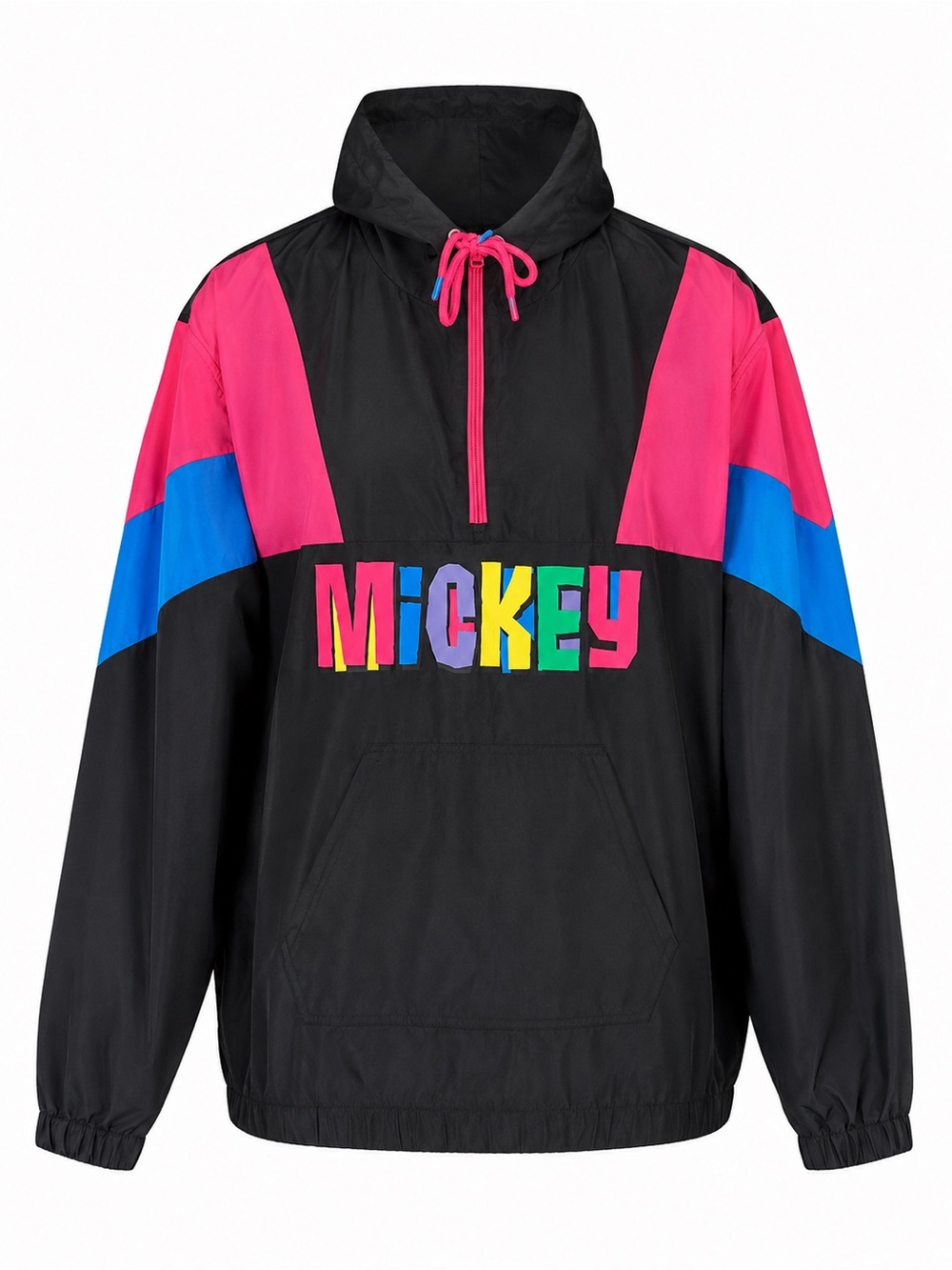 Disney Mickey Mouse Colorblock Pullover Windbreaker Jacket With Hood